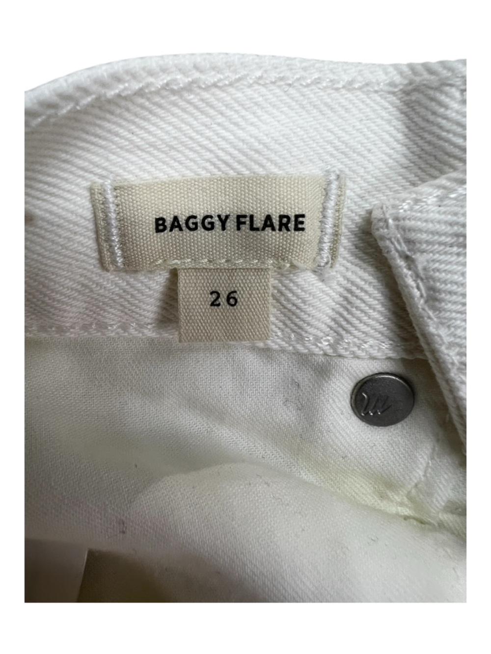 Madewell Baggy Flare Jeans Women’s Sz 26 Tile White High Rise Wide Leg Split Hem - Picture 12 of 16